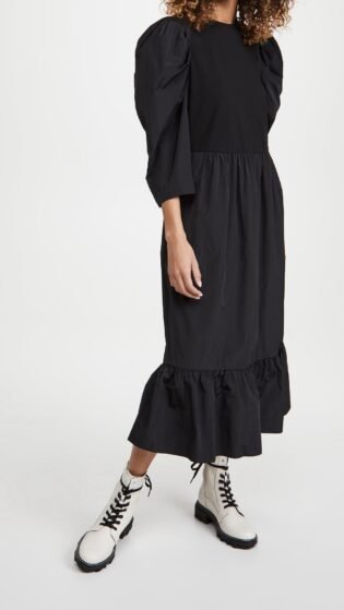 Sea Nadja Taffeta Combo Midi Dress